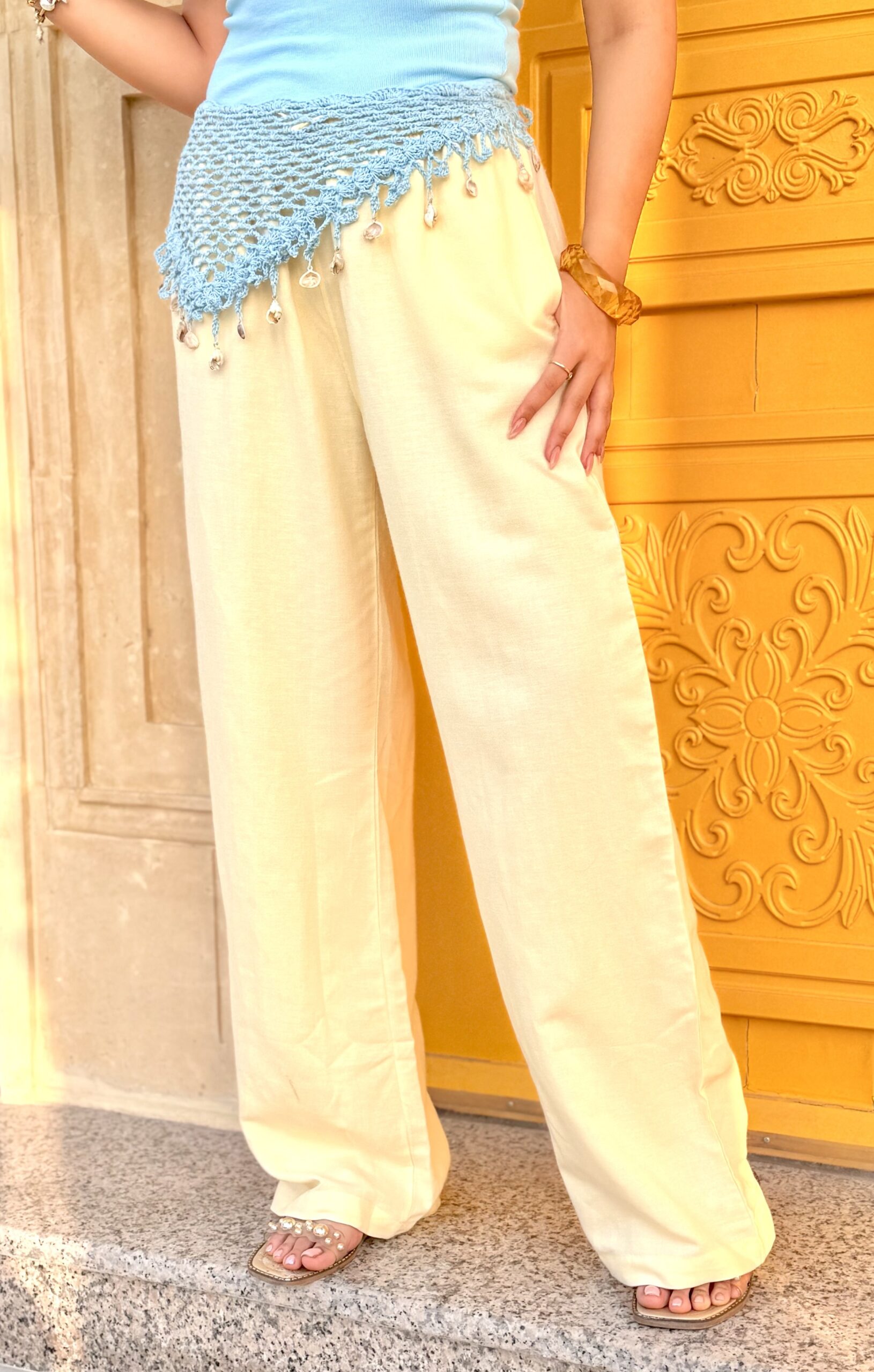 pantalon large en lin pantalon large en lin