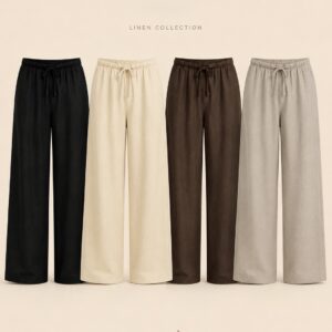 Pantalon Large en Lin